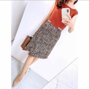 Chesty Sleeveless Vintage Like Dress w/ rhinestones detailing Tweed Skirt size M